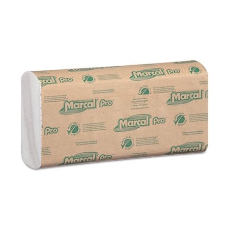 Soundview Paper Marcal, 100% RECYCLED FOLDED PAPER TOWELS, 12 7/8X10 1/8, C-FOLD, WHITE, 16PK P100B